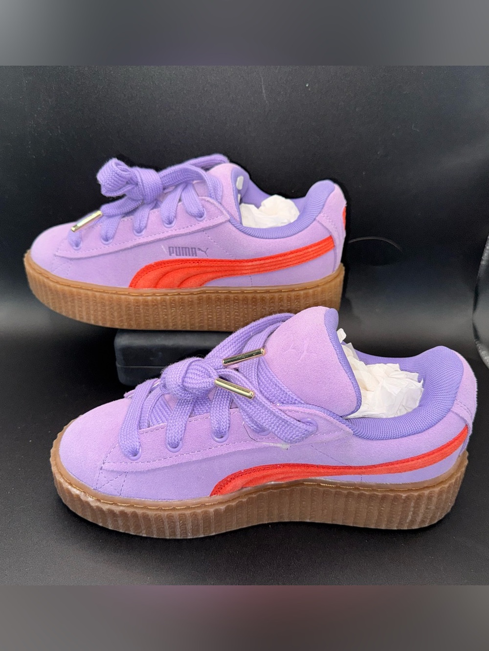 Puma Fenty Creeper Lavender Purple Platform Sneakers Sz 6.5 Rihanna Suede Neon - Picture 3 of 16